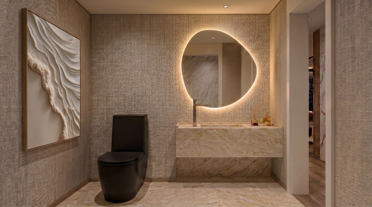 Interior decorado, banheiro